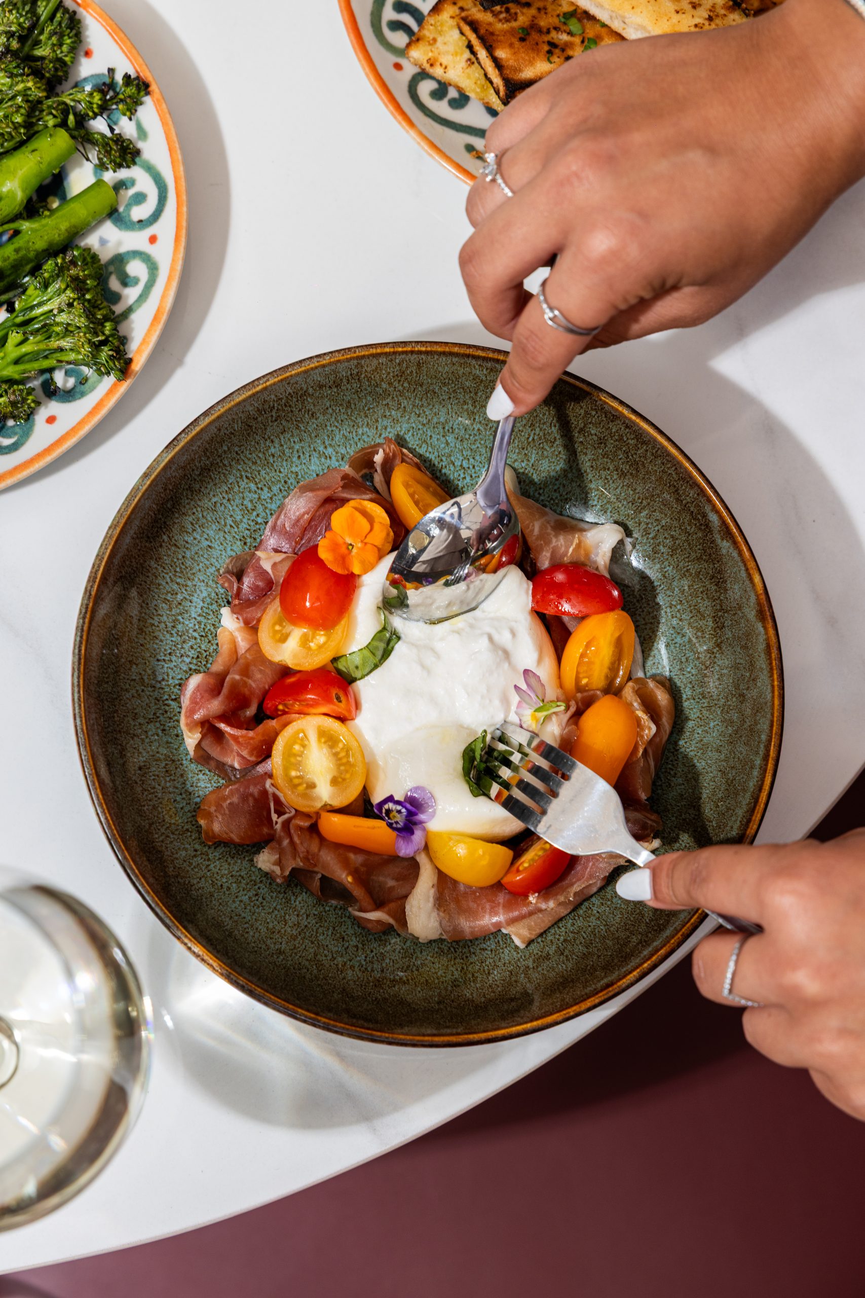Burrata at Sicilian Restaurant